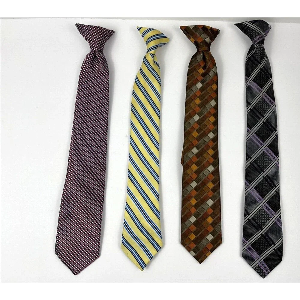 Clip-on Ties for boys set of 4 - Variety of Brands